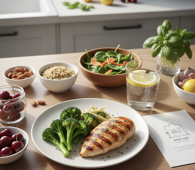 7-Day Gout Diet Plan with low-purine meals and recipes